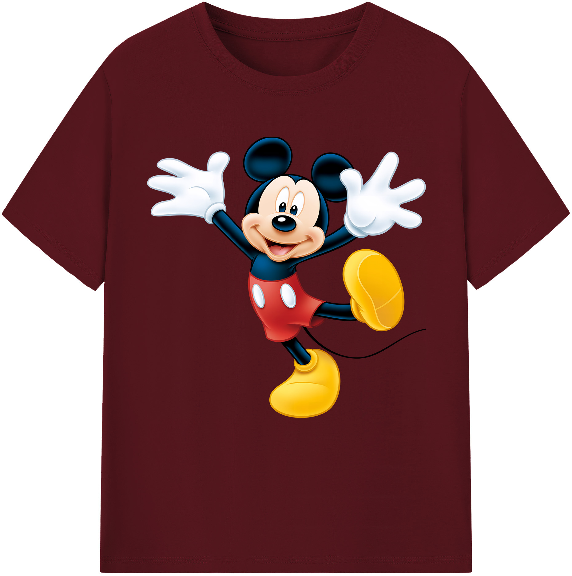 （画像用） ミッキーマウス Mickey Mouse 綿100％半袖Tシャツ（フロントプリント）